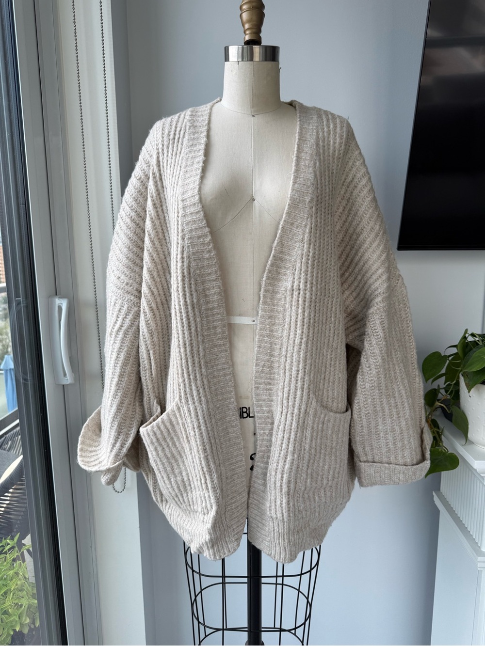 Zara Oversized knit Cardigan with wool